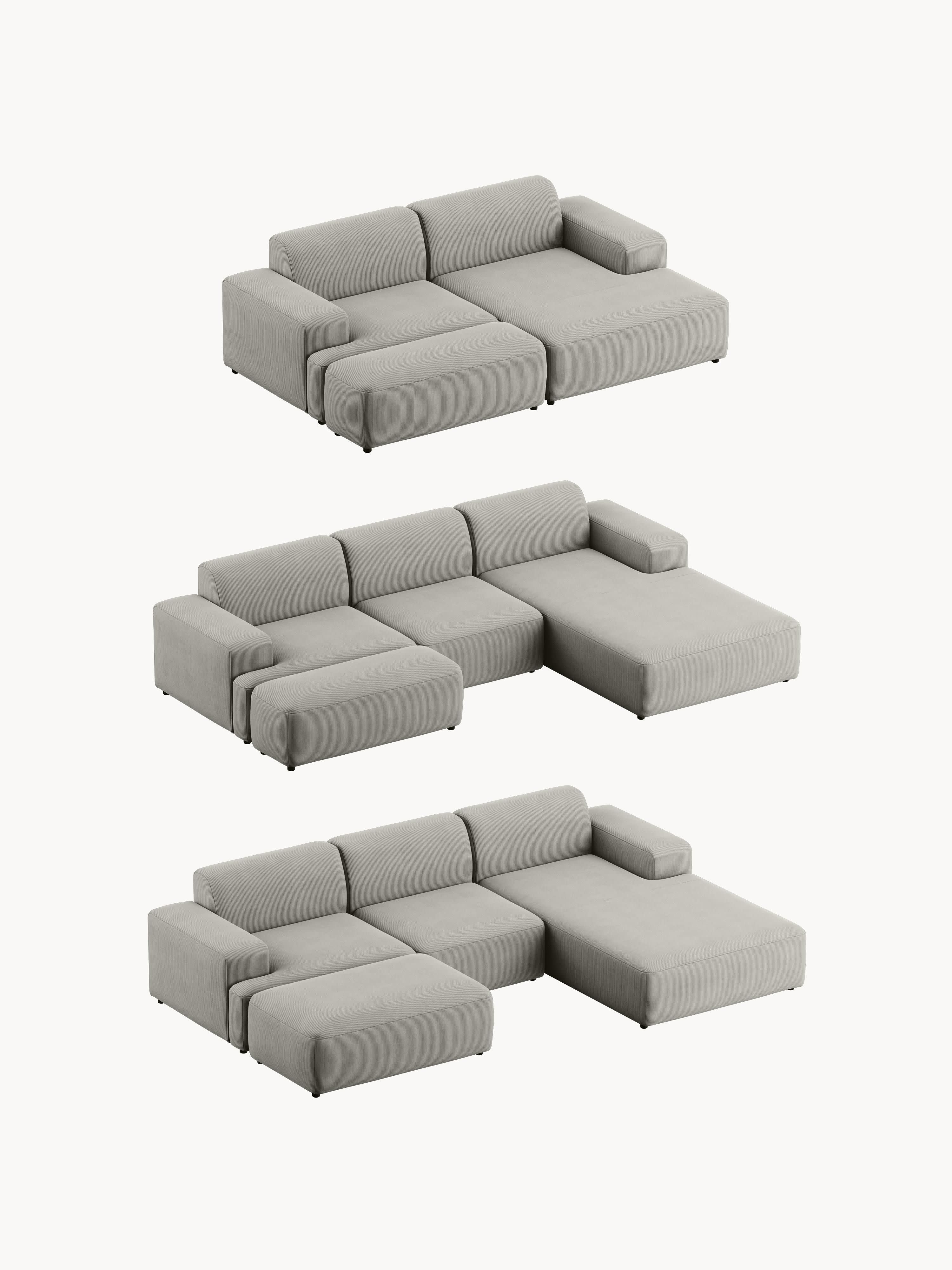 Corduroy hoekbank Melva (4-zits)