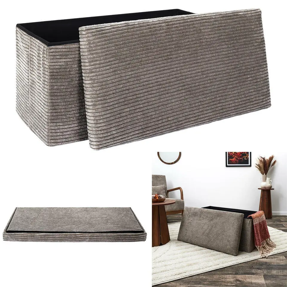 Home Deco Poef - Cocoonen - MDF/polyester - taupe - 76 x 38 cm