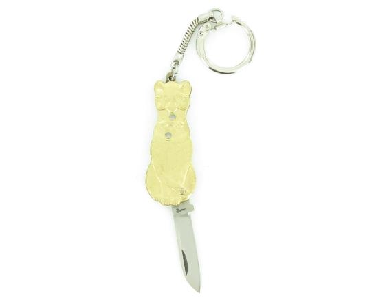 Porte-Clef - CHAT - 1 Pièce Couteau de poche par Coursolle