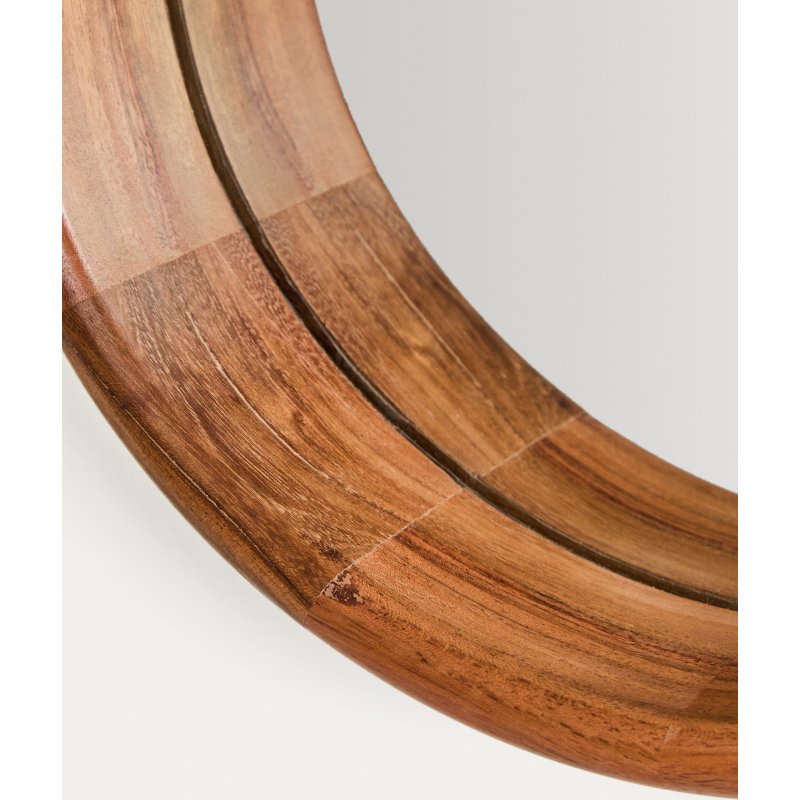 Miroir Berale en bois d’acacia Ø 30,5 cm