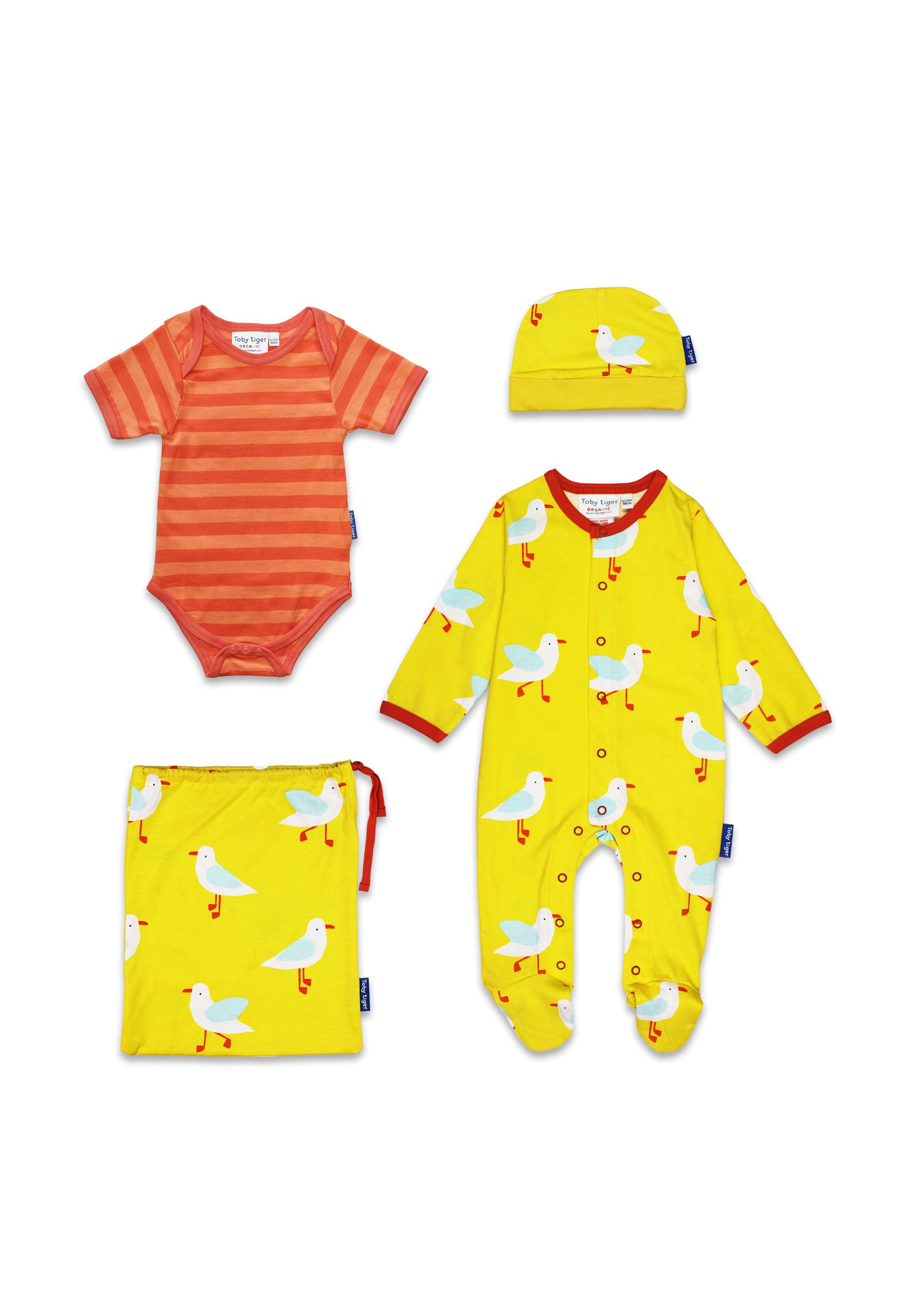 Toby Tiger Geschenkset Baby  mit Möwen-Print
