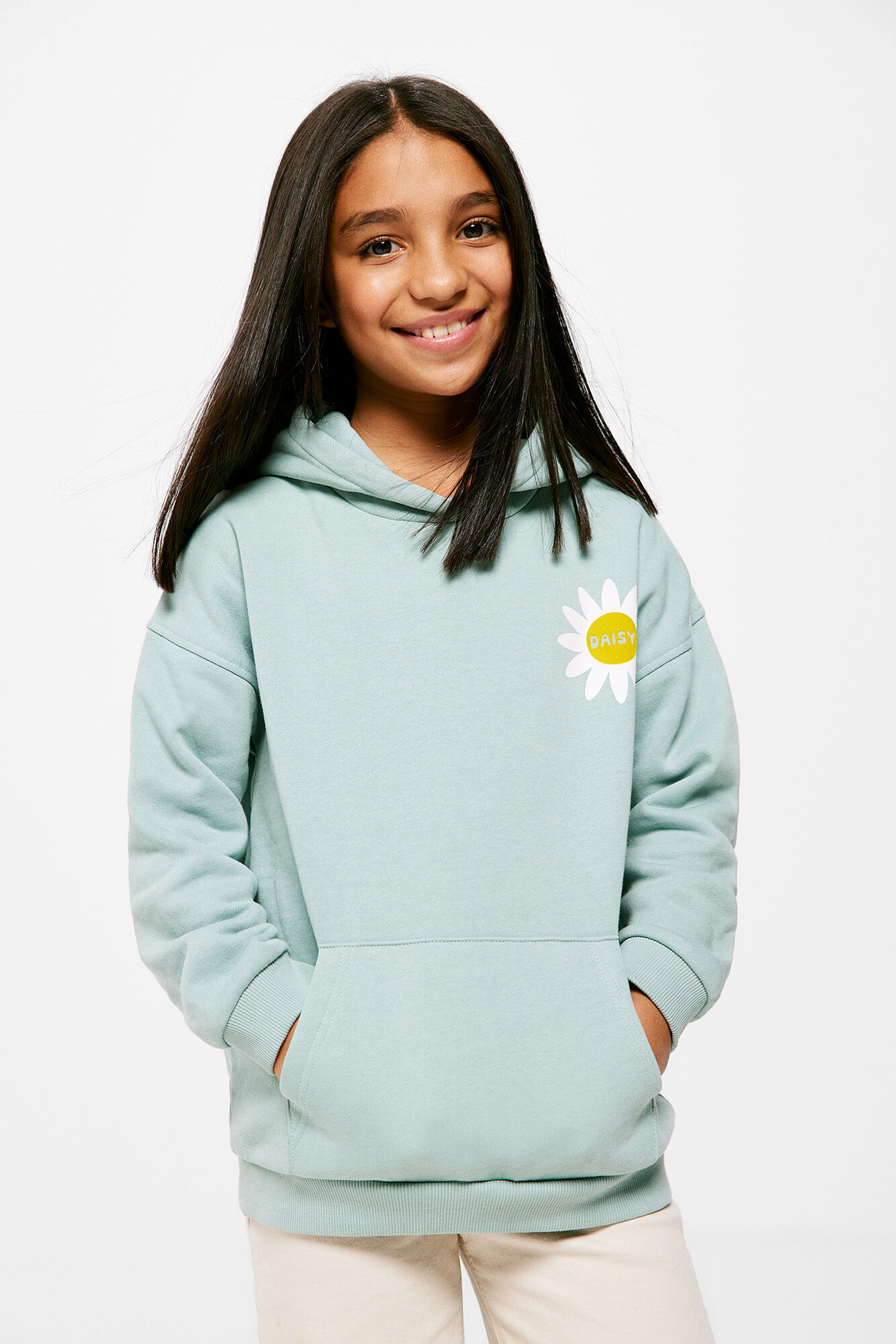 Moletom com capuz floral para meninas