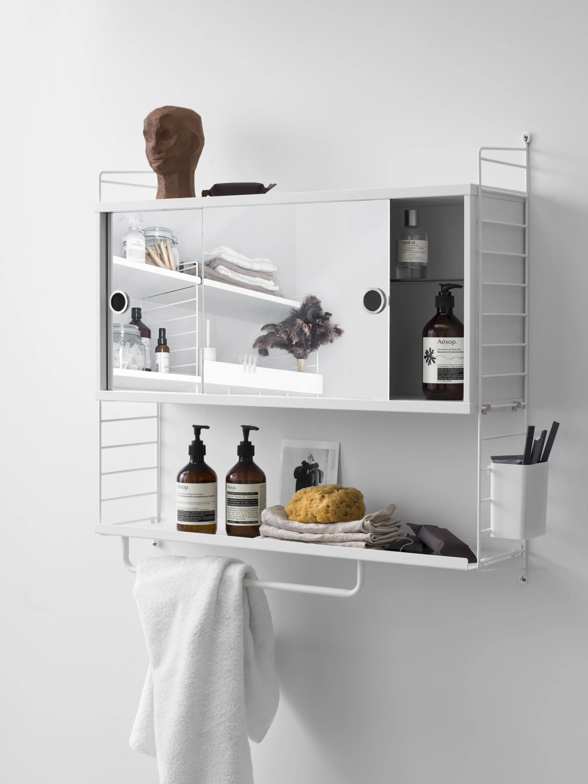 Kast String System met 2 spiegeldeuren, B 78 x D 20 cm