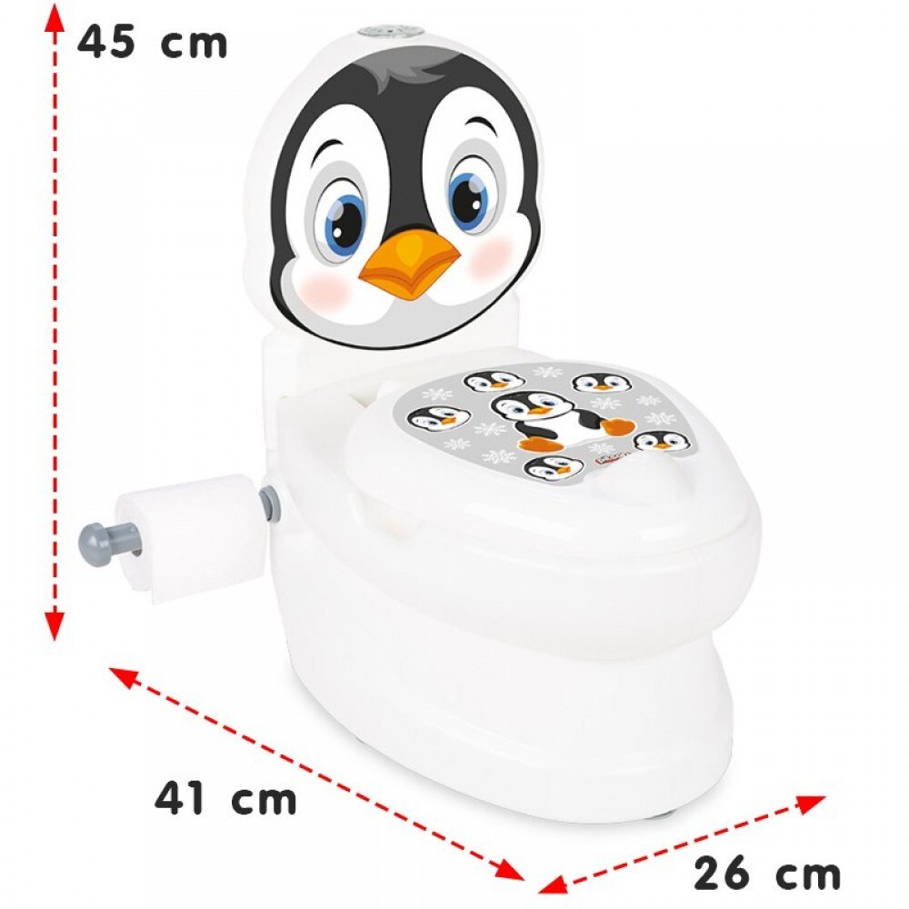 Pilsan Töpfchen Pinguin 07565 Musik Licht Toilettenpapierhalter Deckel Behälter weiß