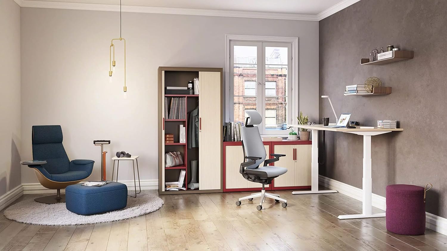 Steelcase Gesture Ergonomischer Bürostuhl mit 360° Armlehnen, 3D-Live Back Lumbalstütze, anpassbarer Kopfstütze Onyx Schwarz, 66 x 62.5 x 107