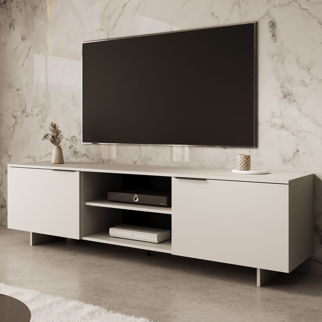 Ankara - TV-Meubel met 2 deuren - Beige - 180 cm