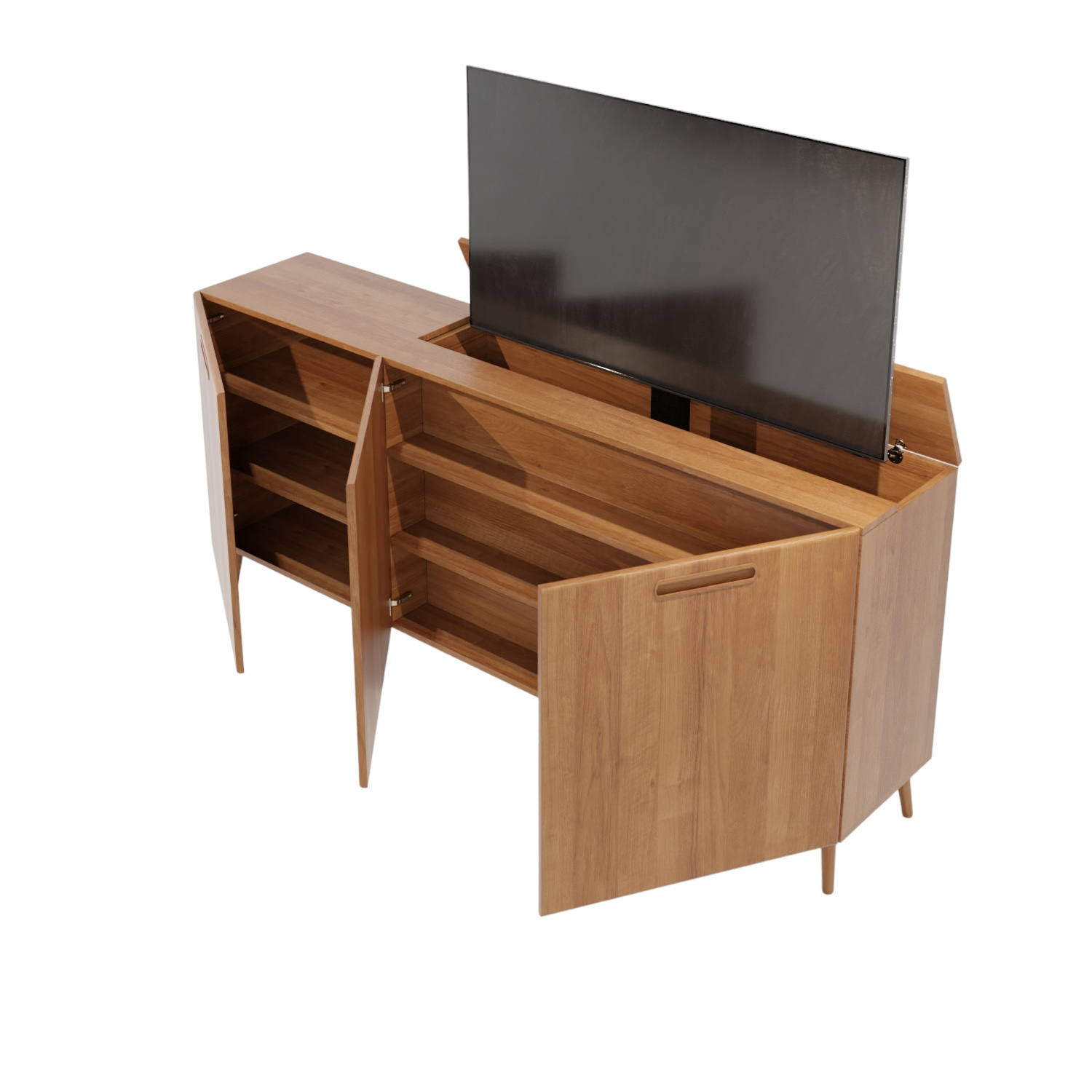 TV lift meubel Scandinavian 55 inch 3 deurs