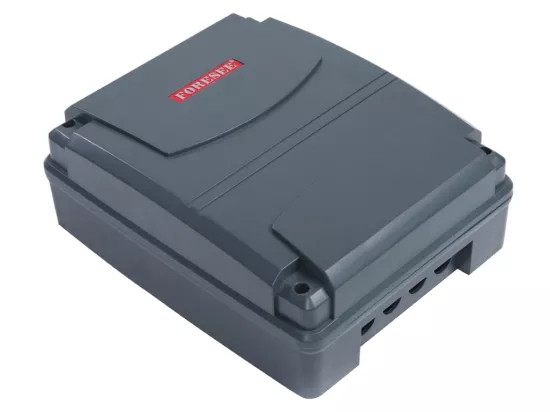 Portail électrique battant aluminium semi plein à motifs L305 x H181 cm anthracite GREGOR