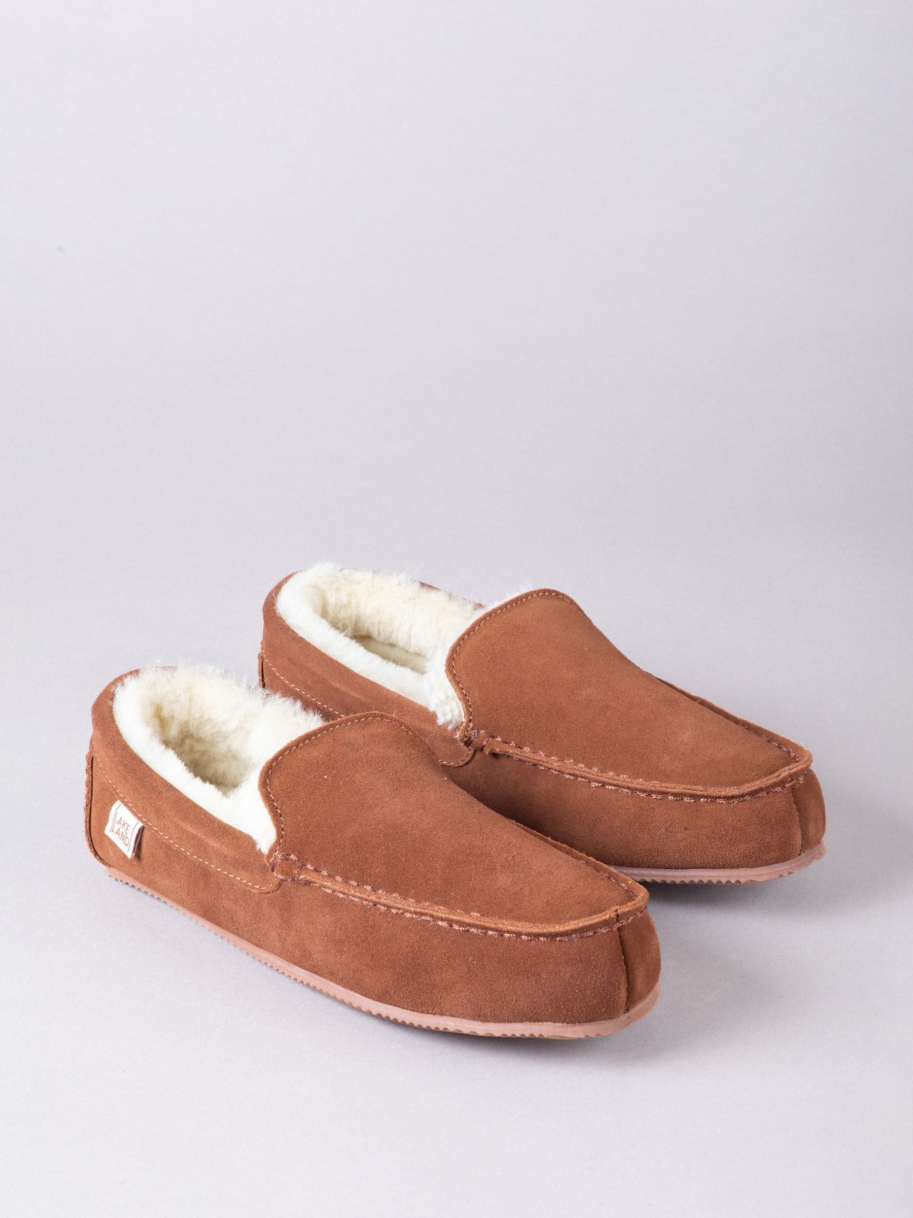 Lakeland Leather Mens Sheepskin Slip-On Moccasins