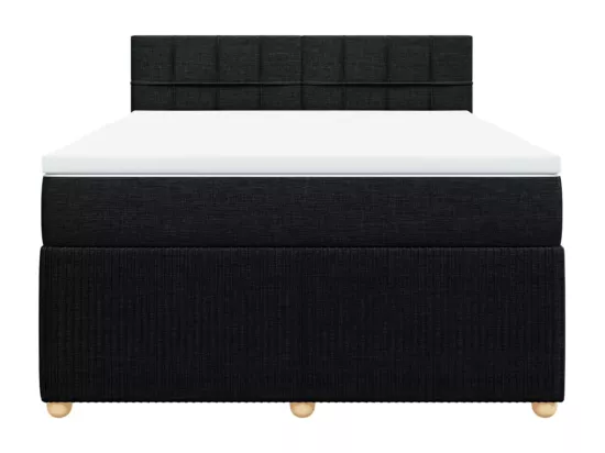 Sommier à lattes de lit avec matelas Noir 140x190 cm Tissu