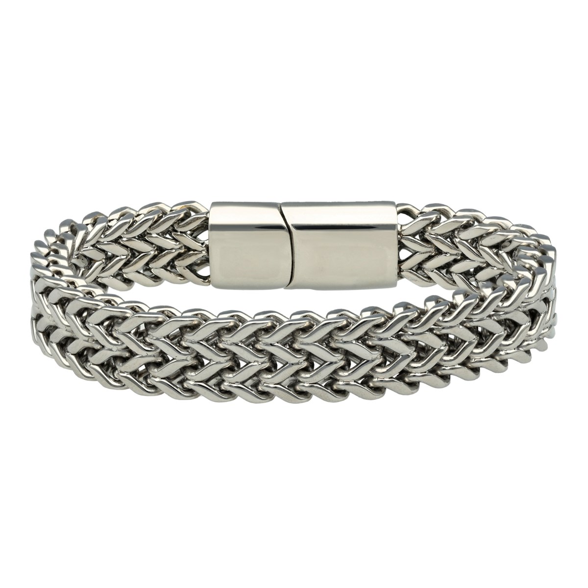 Bracelet Double Chaine Acier Inoxydable-Large-20cm
