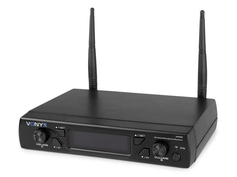 Vonyx WM62 Set Digitales Doppel UHF Funkmikrofon System mit 16 Frequenzen