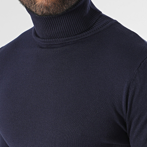 Pull Col Roulé Bleu Marine