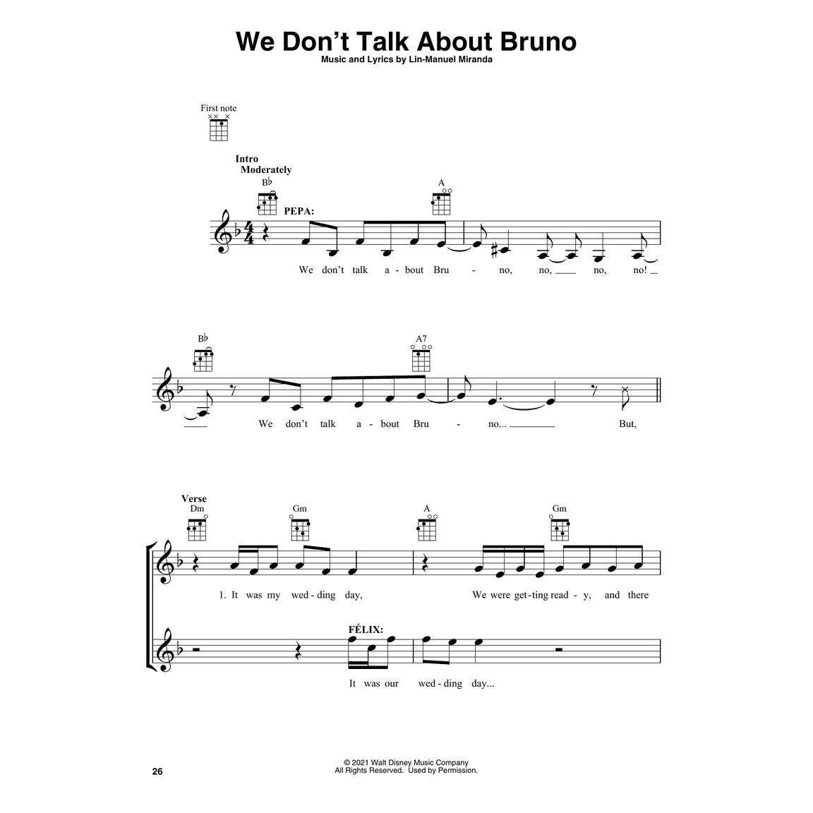 Hal Leonard Disney Encanto songboek voor ukelele