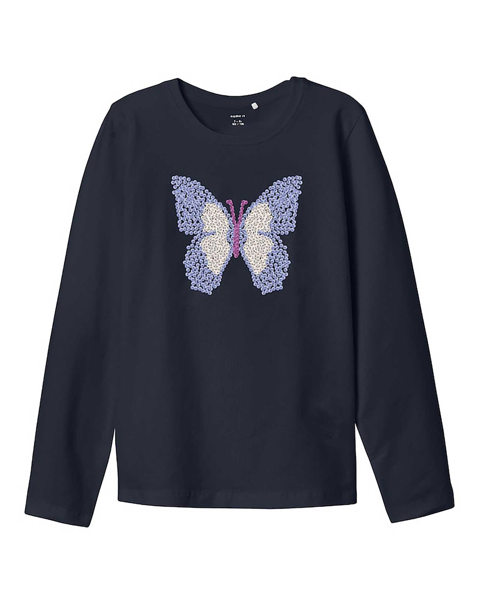 Langarmshirt NKFBALISTAR SCHMETTERLING in dark sapphire
