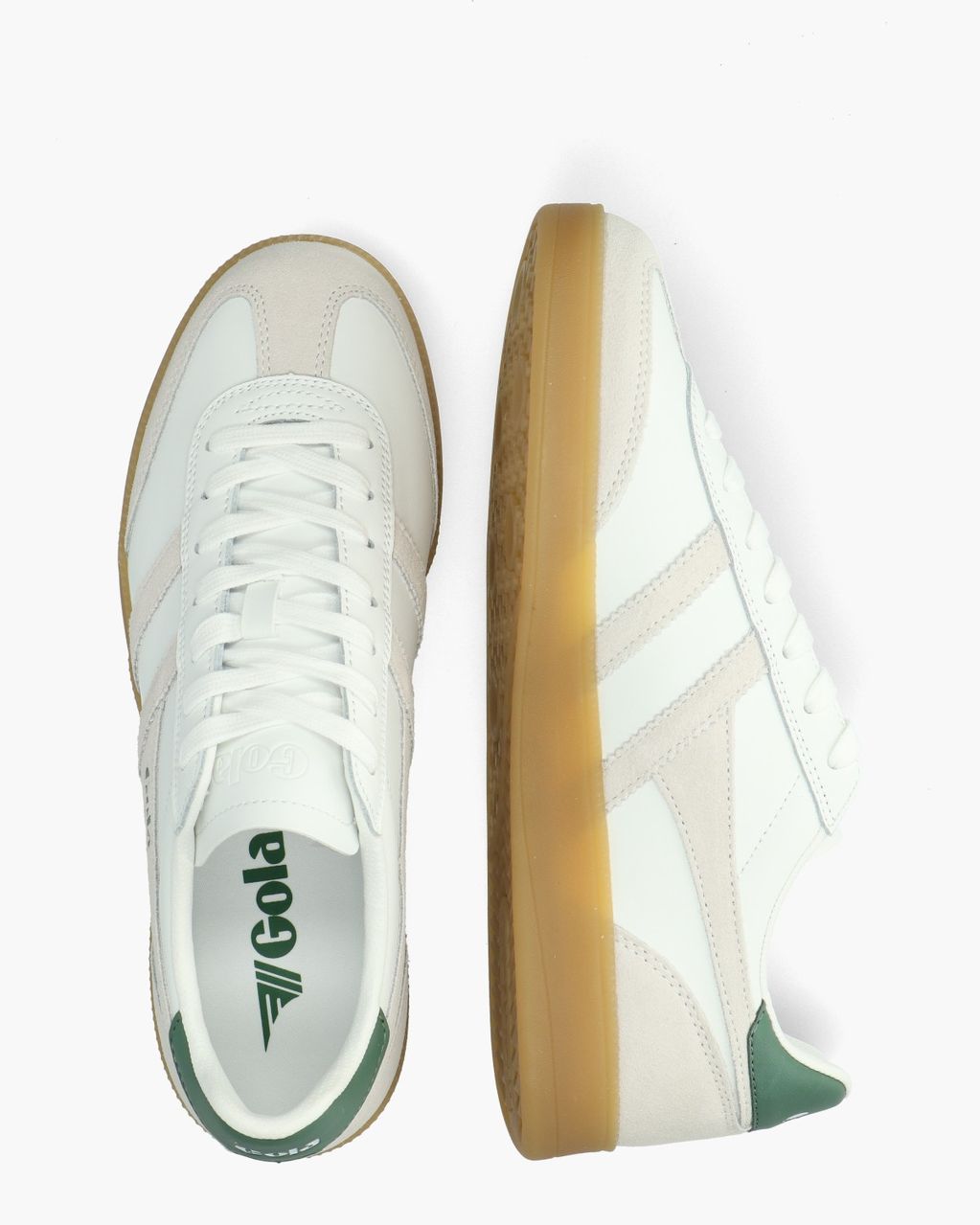 Gola Viper Leather Wit/Donkergroen Herensneakers