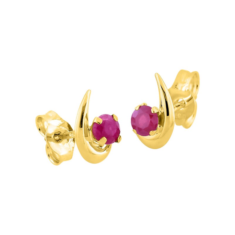 Boucles d'oreilles femme - rubis - Or 18 Carats