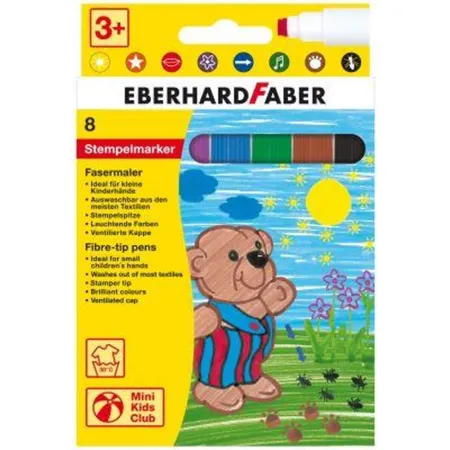 Eberhard Faber Mini Kids Club Jumbomarker 8er Etui mit Stempelspitze