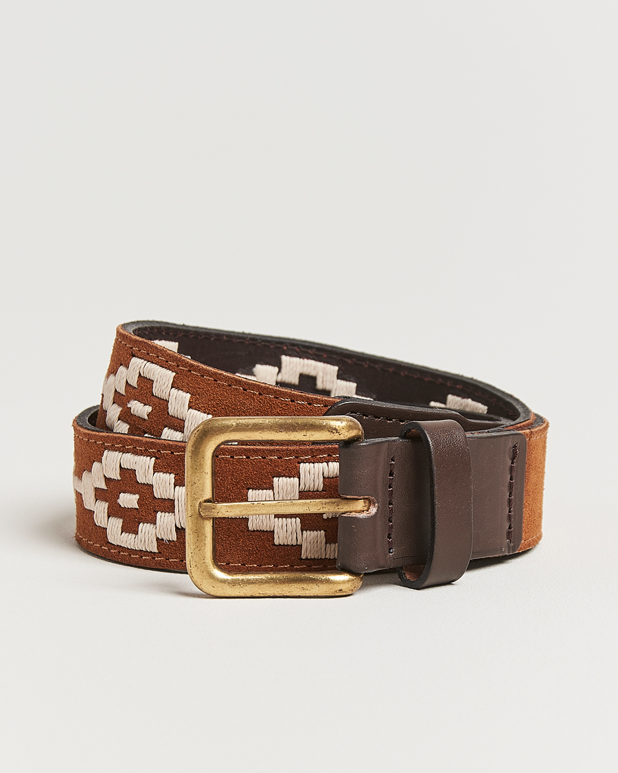 Pampeano Confianza Hand Stitched Suede Belt 3,5cm Tan