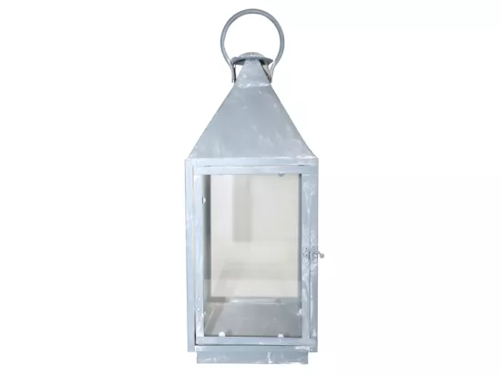 Lanterne extérieure jardin à poser bougie ancienne métal gris 52cm