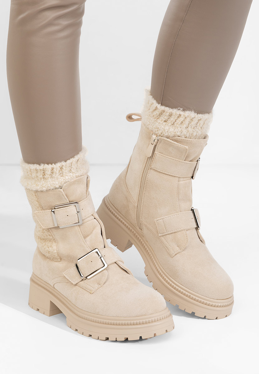 Bottines hautes femme beige Darisa