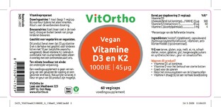 VitOrtho Vitamine D3 en K2 Vegan Capsules 60VCP
