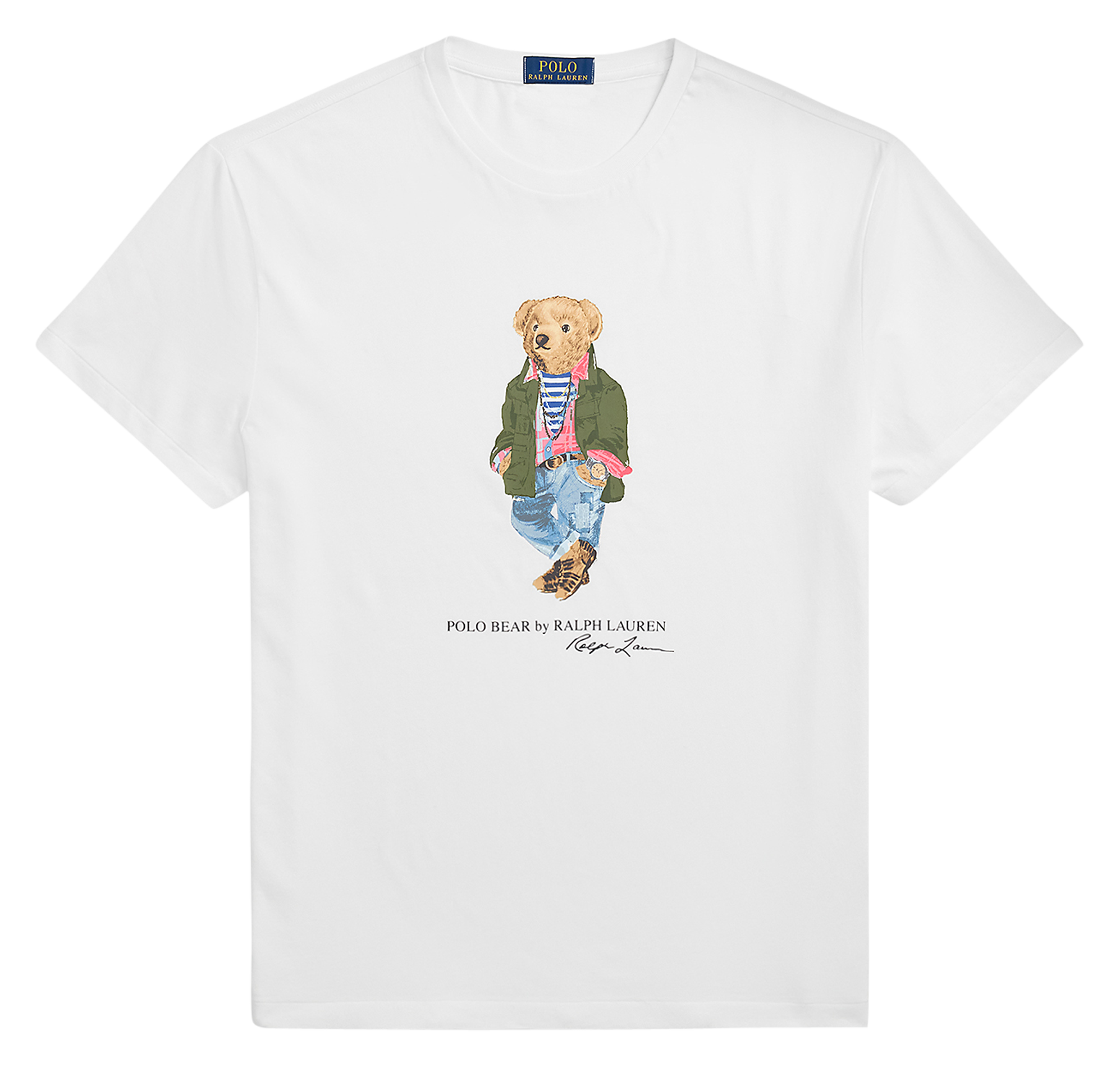 Tee-shirt col rond sérigraphié en coton| Blanc