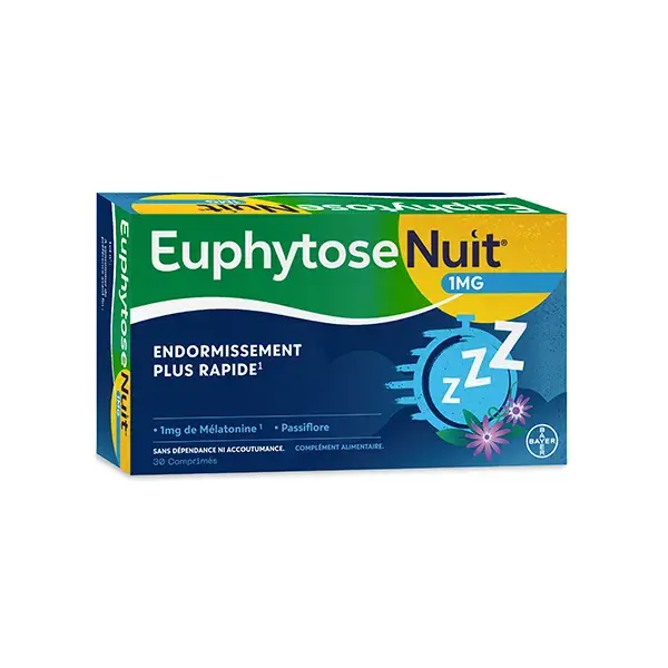 Euphytose Nuit® Sleep Melatonina 1MG e Passiflora 30 Comprimidos