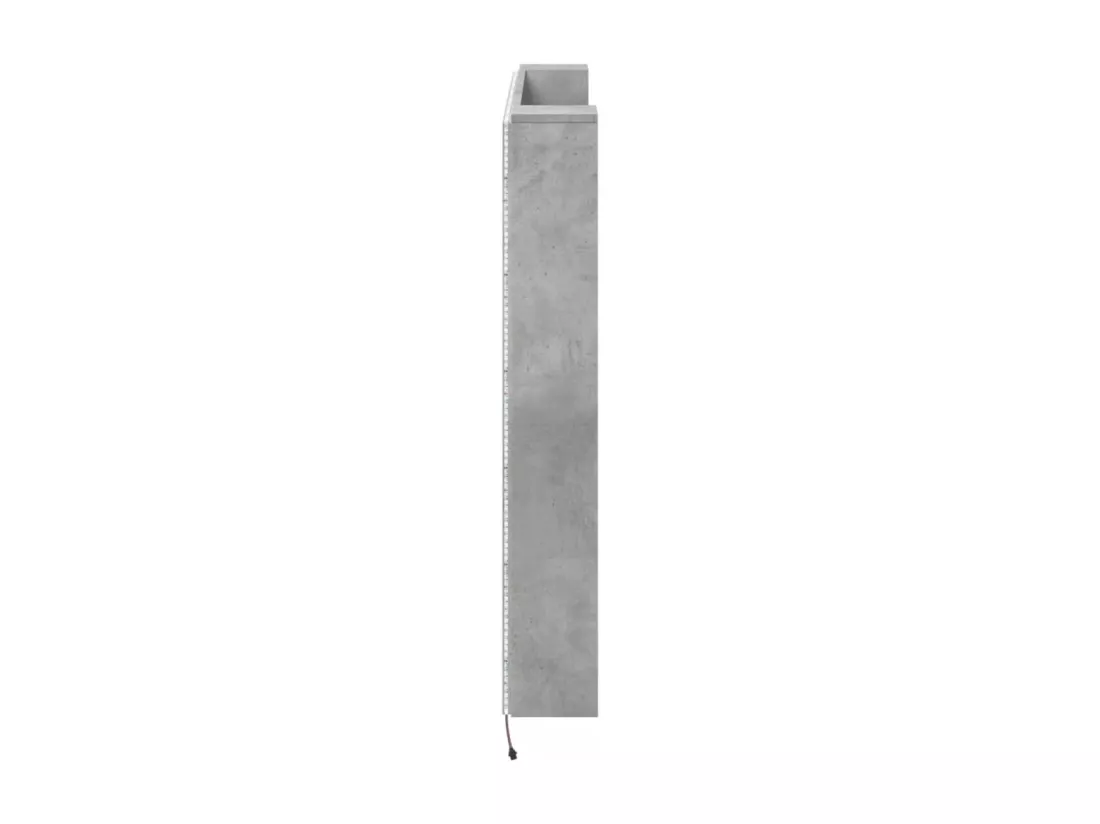 Armoire tête de lit avec LED gris béton 140x16,5x103,5 cm