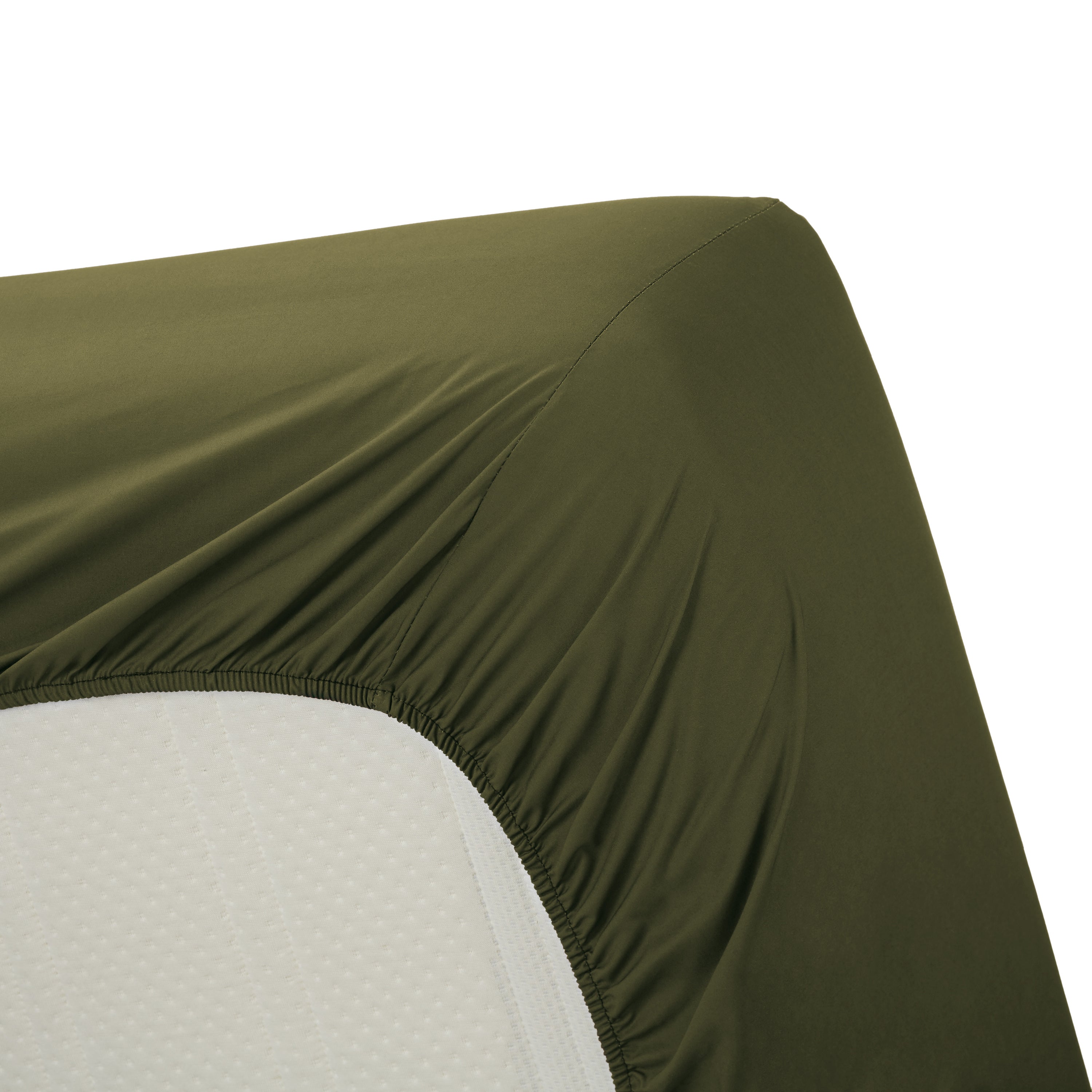 Ambiante Cotton Uni Hoeslaken 140 x 200 cm - Olijfgroen
