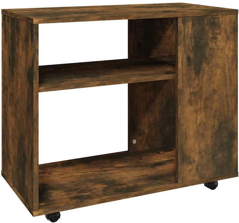vidaXL - Bijzettafel - Gerookt Eikenkleurig - Bewerkt Hout - 70x35x55 cm