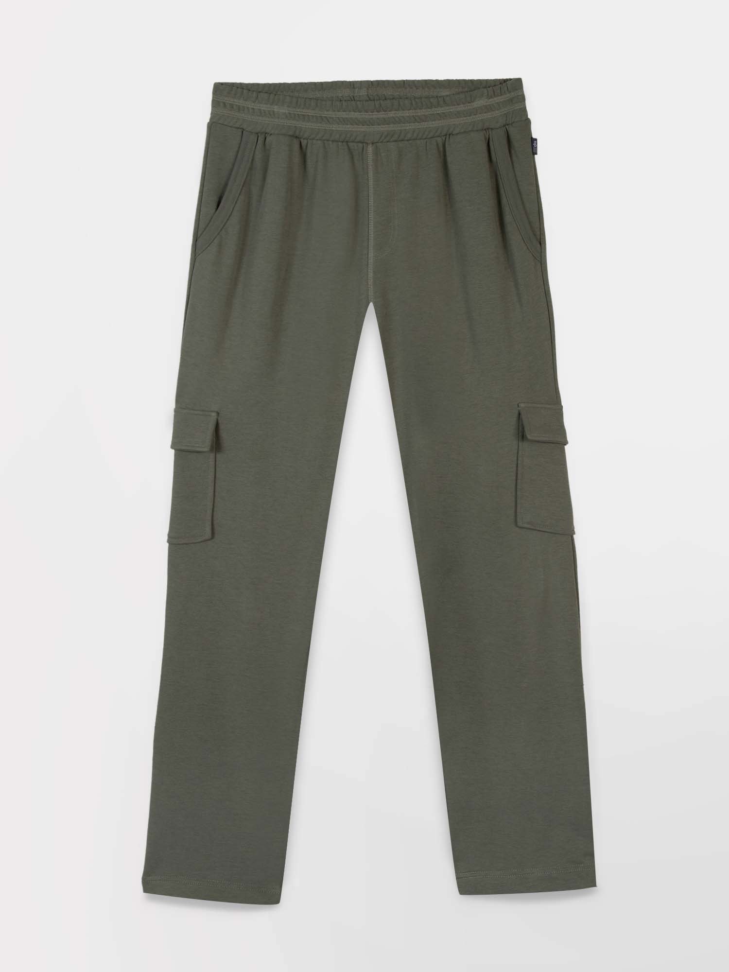 Pantalon Femme Molleton Ceinture Elastiquée Kaki
