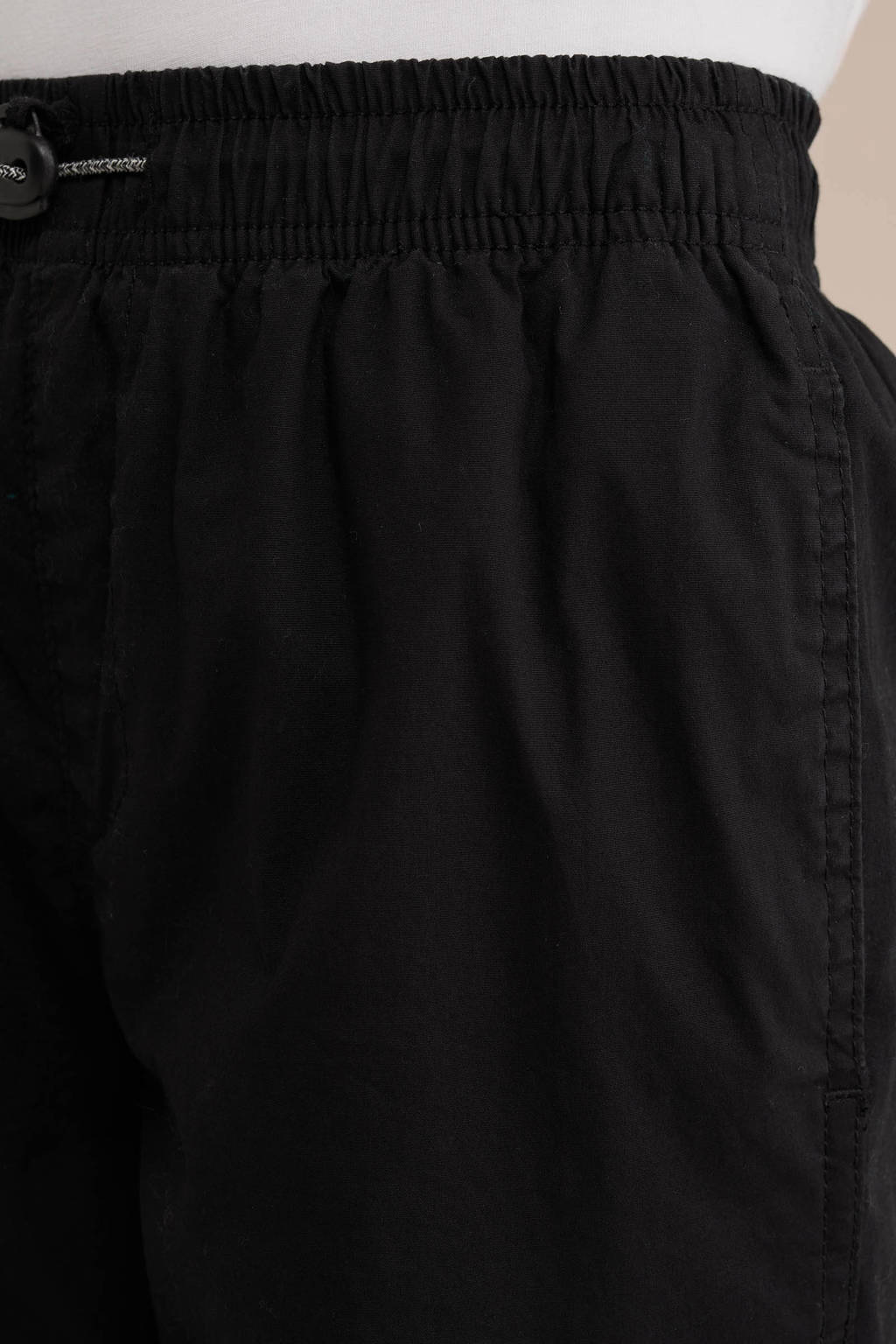 WE Fashion slim fit cargobroek zwart