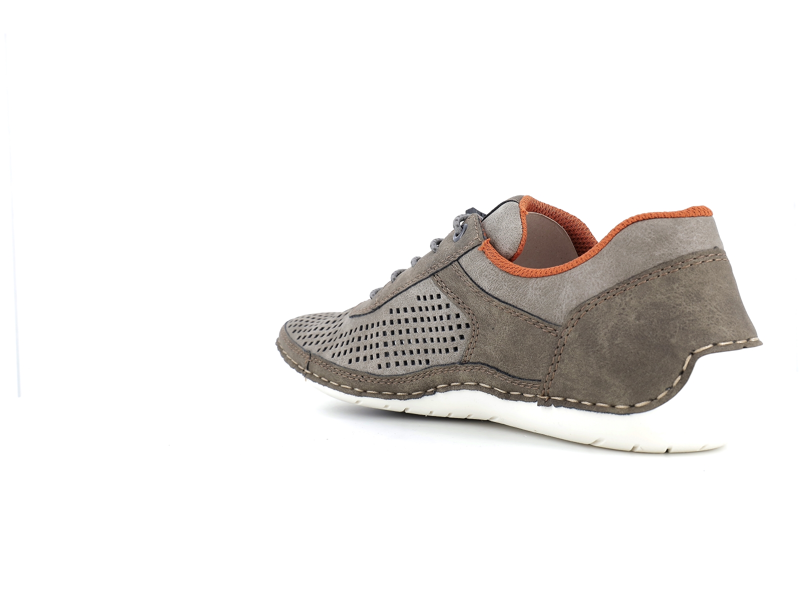 Rieker-07560 Matières combinées Taupe