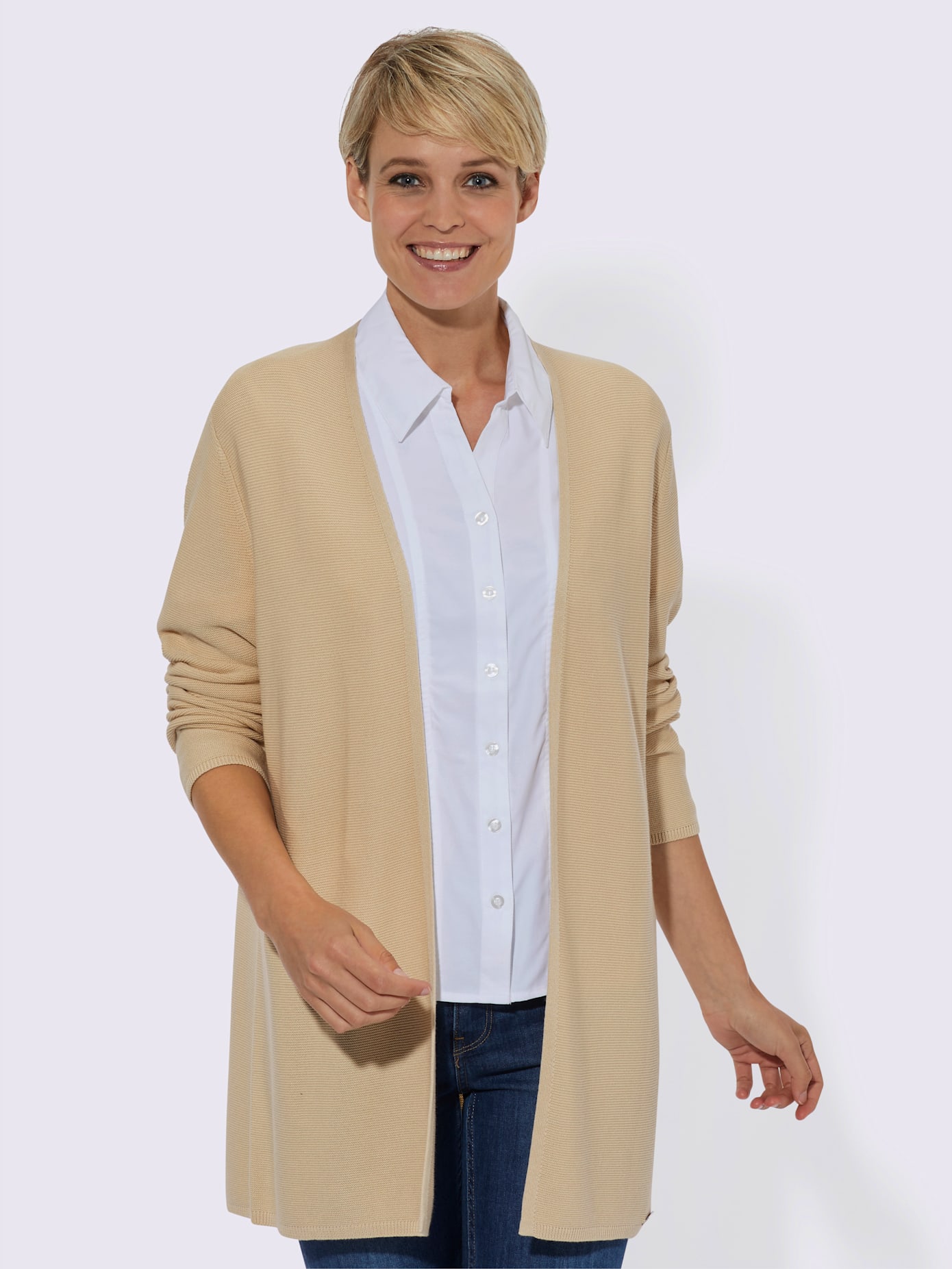 Veste en tricot coupe ouverte affinante