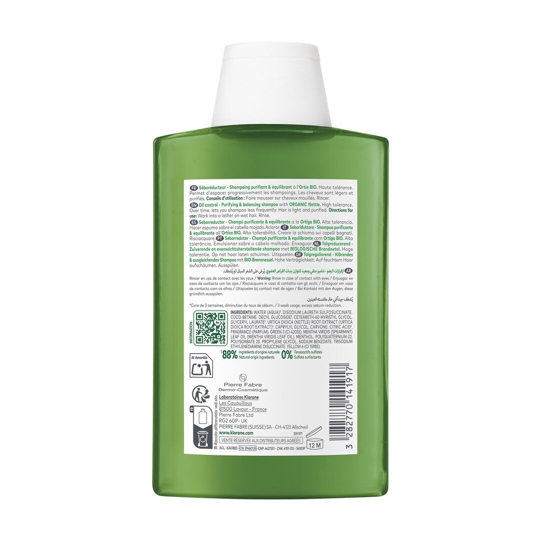 KLORANE  Ortiga Bio Champô Cabelo Oleoso - 200ml