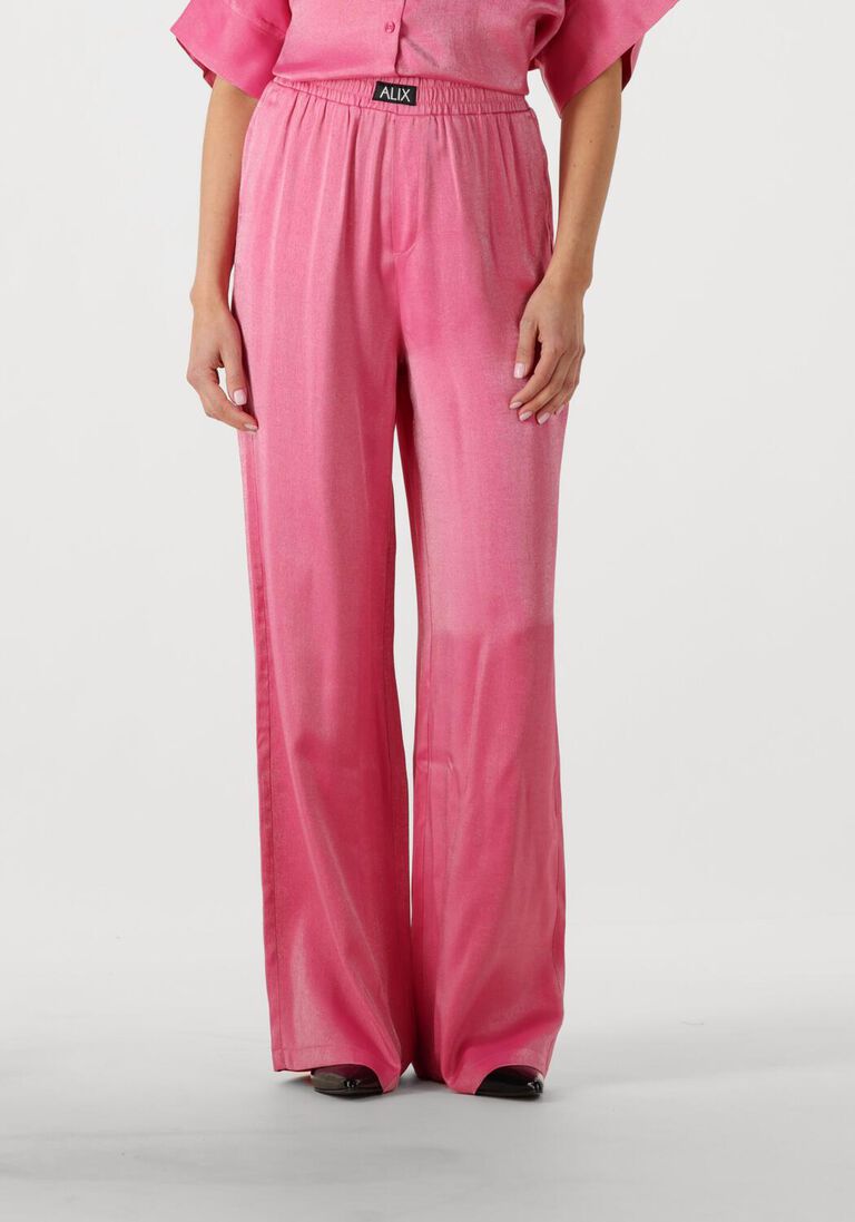 roze alix the label pantalon ladies woven shine wide leg pants