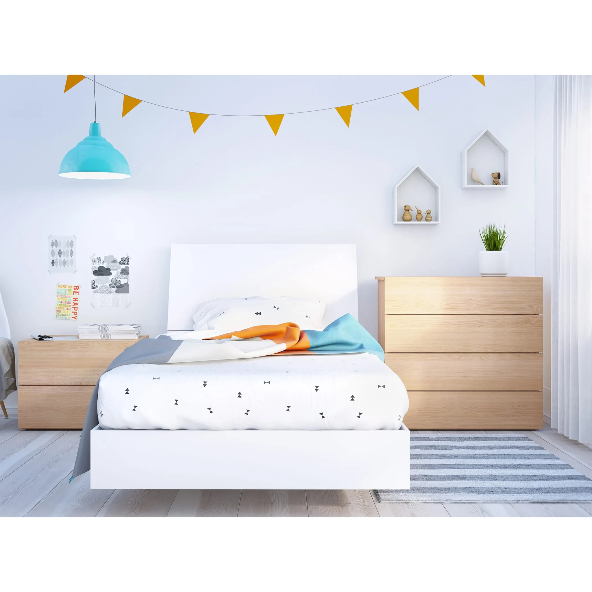 Nexera Bureau 4 Tiroirs Aruba - Érable Naturel