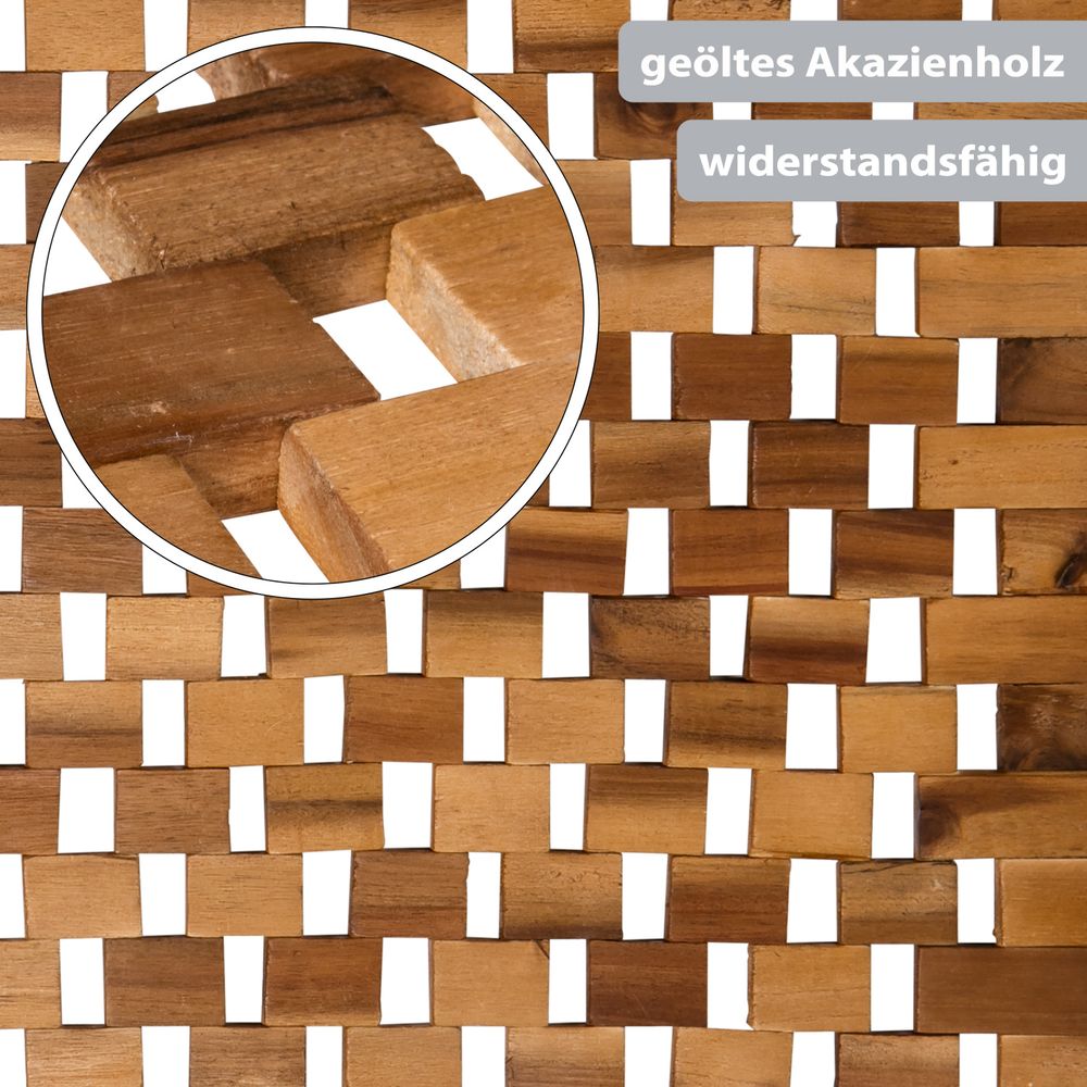 PANA®eco Badematte Holz • Fußmatte 100% Akazienholz • Badvorleger Holz rutschfest • Holzmatte aus Echtholz • Badteppich Holz • Saunamatte • Holzvorleger • 1er und 2er Packs • verschiedene Größen