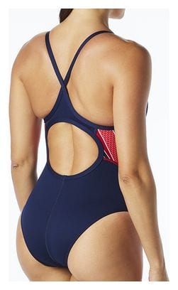 Maillot de Bain de Natation Femme une pièce TYR Phoenix Diamondfit Bleu / Rouge