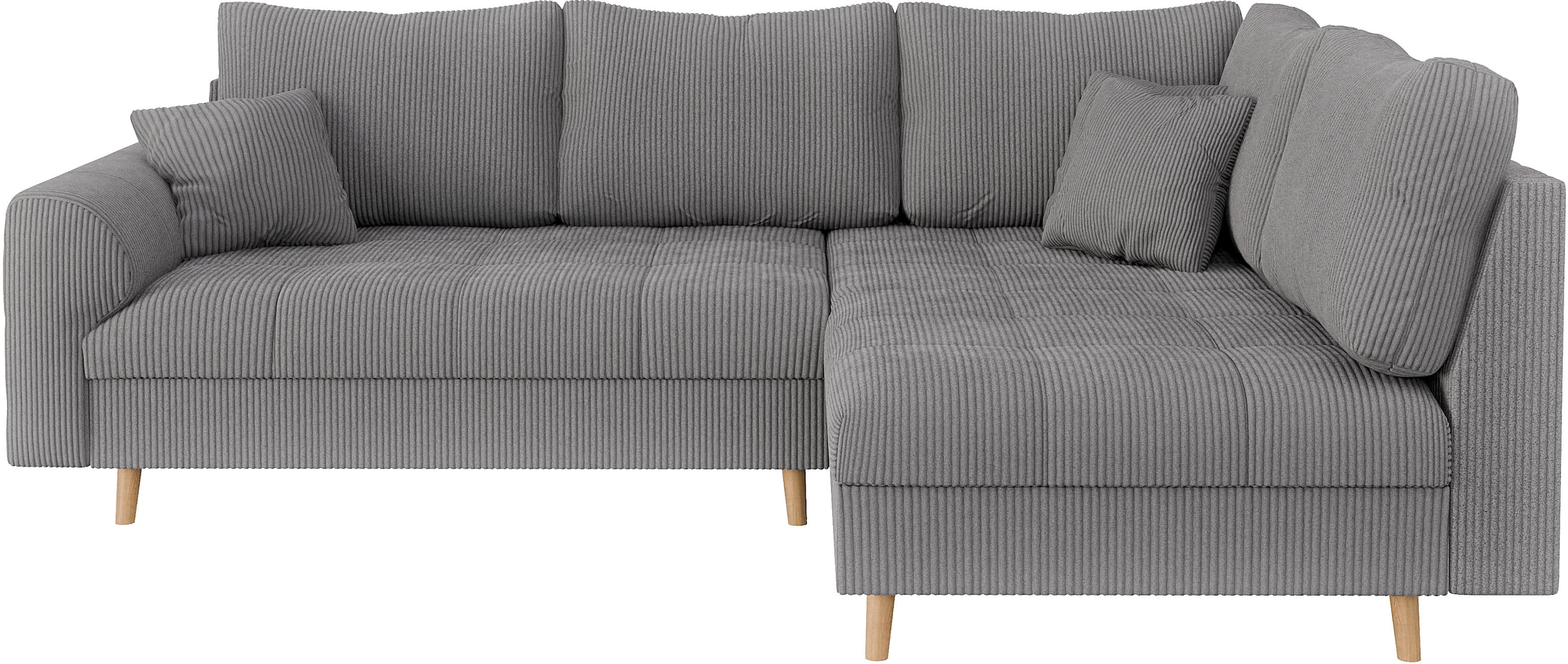 Home affaire Ecksofa »CHARRE L-Form mit Ottomane, Masse B/T/H: 231/161/81 cm« feine Steppung, lose Rücken- und Zierkissen, auch in Cord und Bouclé