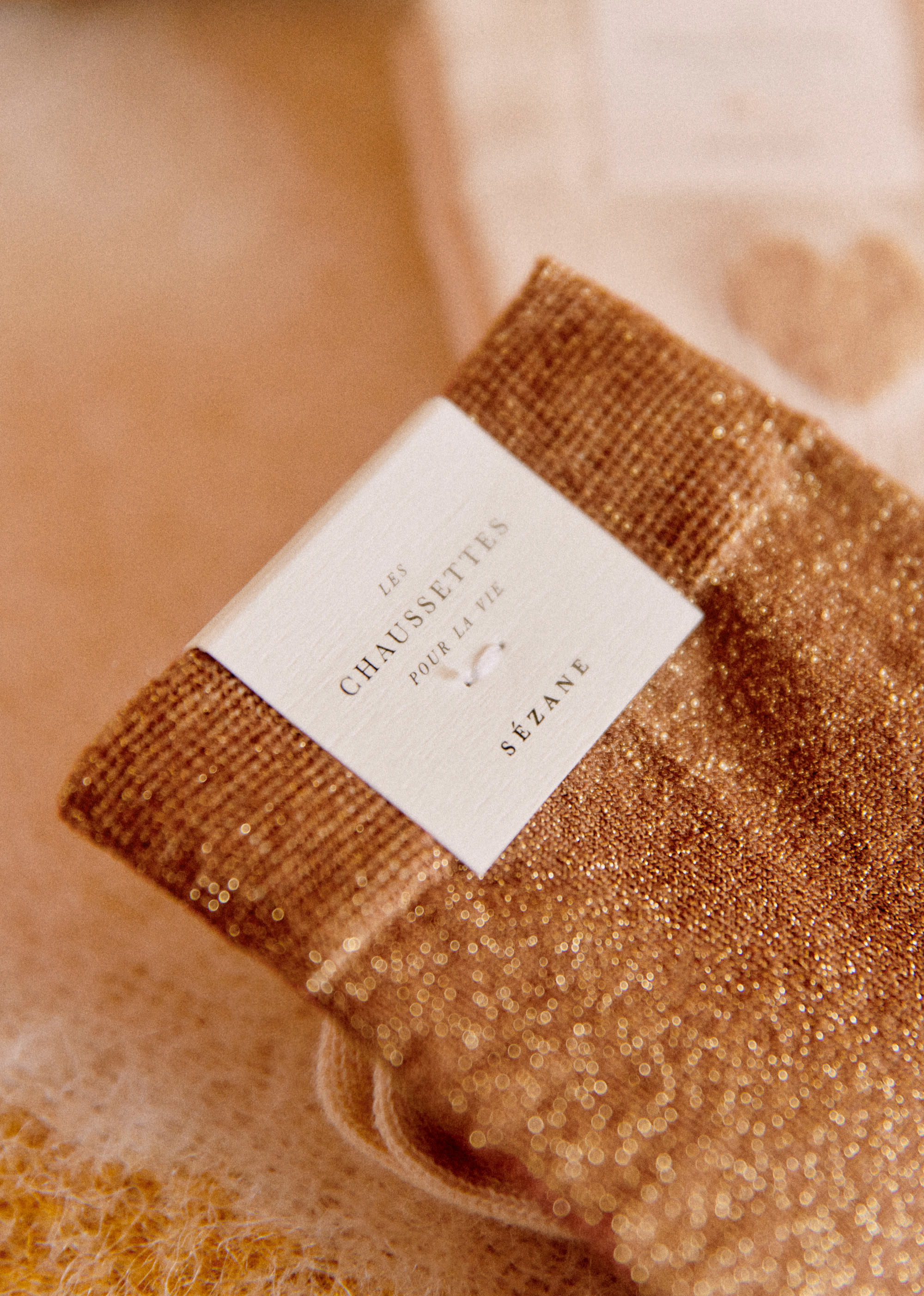 Chaussettes Lurex bicolores - Marron et saumon - SOULIERS/SOULIERS Mocassins 5906294