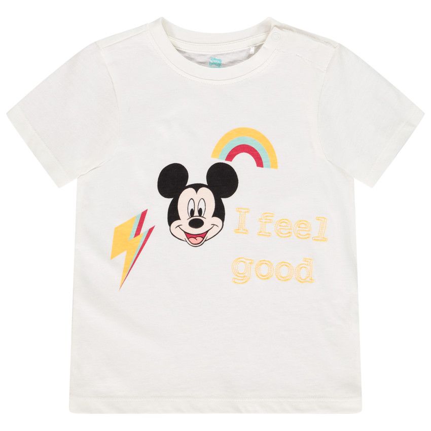 T-shirt manches courtes print Mickey Disney pour bébé garçon - Ecru