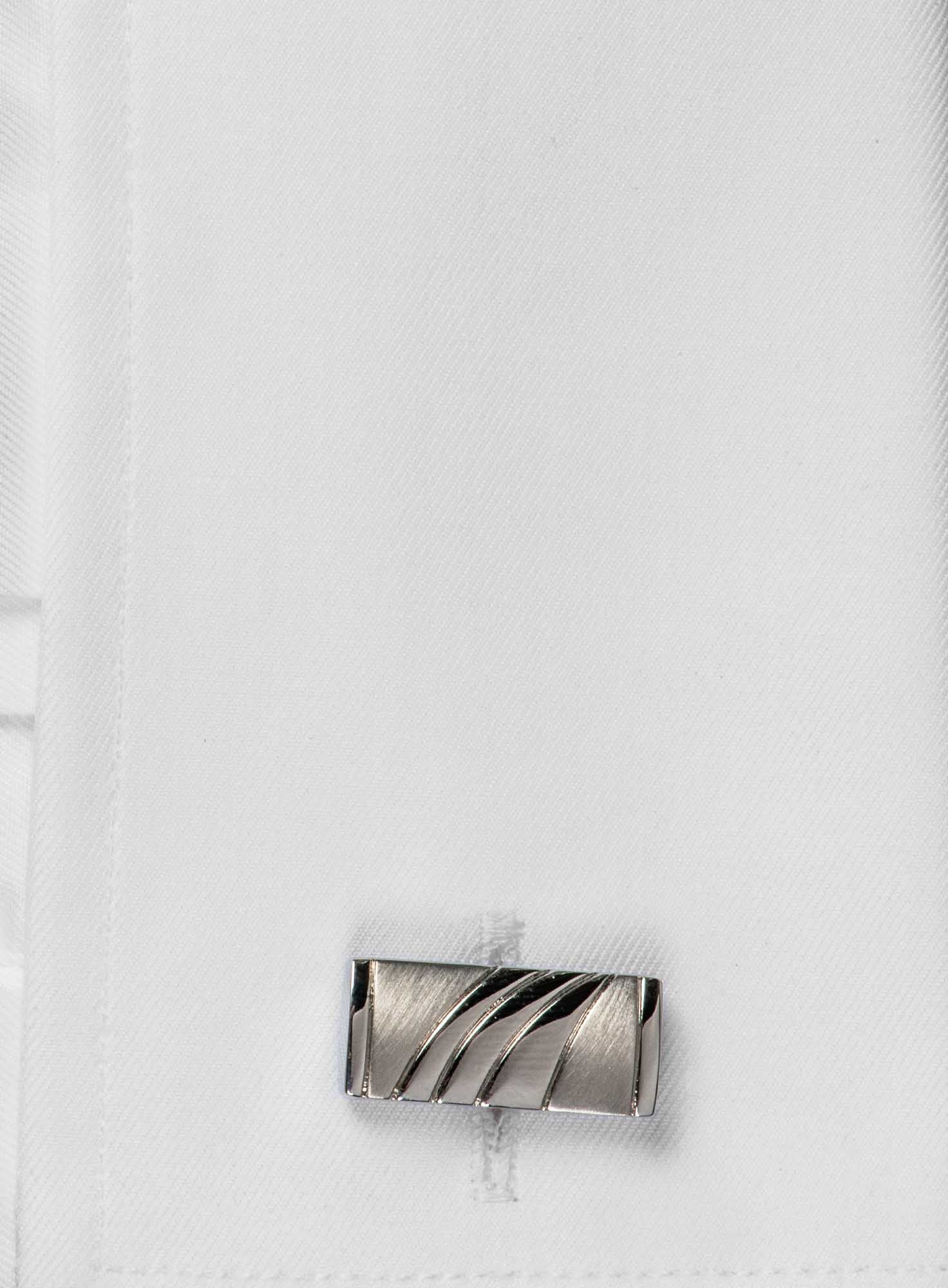 Boutons de manchette rectangle métal brossé et poli