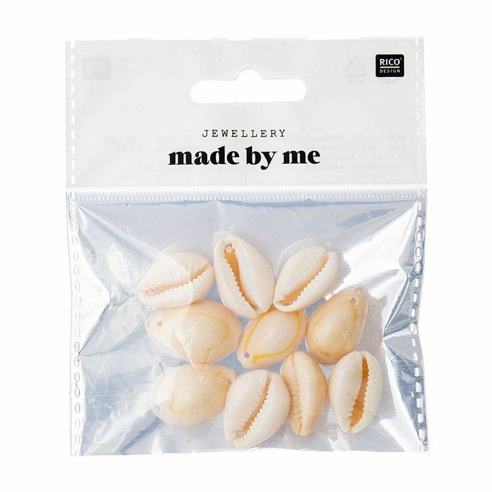 20 perles coquillages naturels - 2 perforations