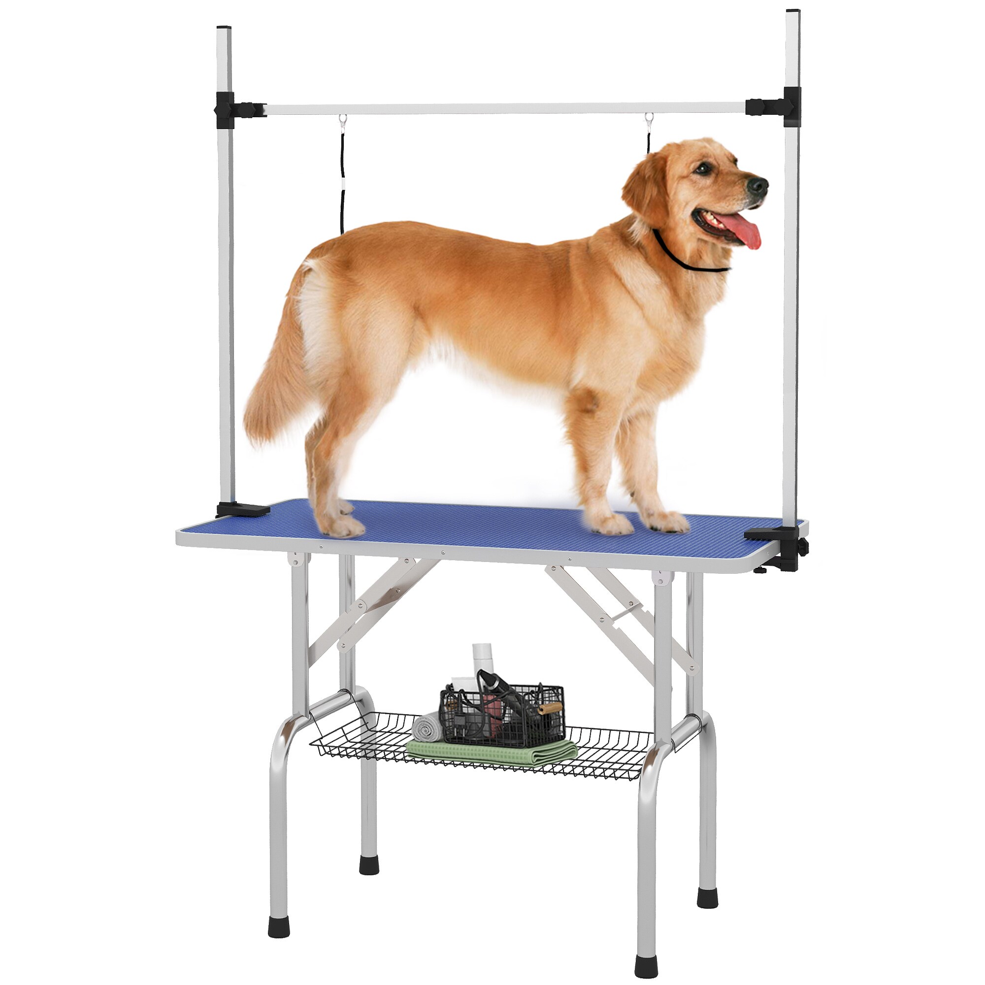 PawHut Hundetrimmtisch mit verstellbarer Stange 107 x 60 x 170 cm (LxBxH)