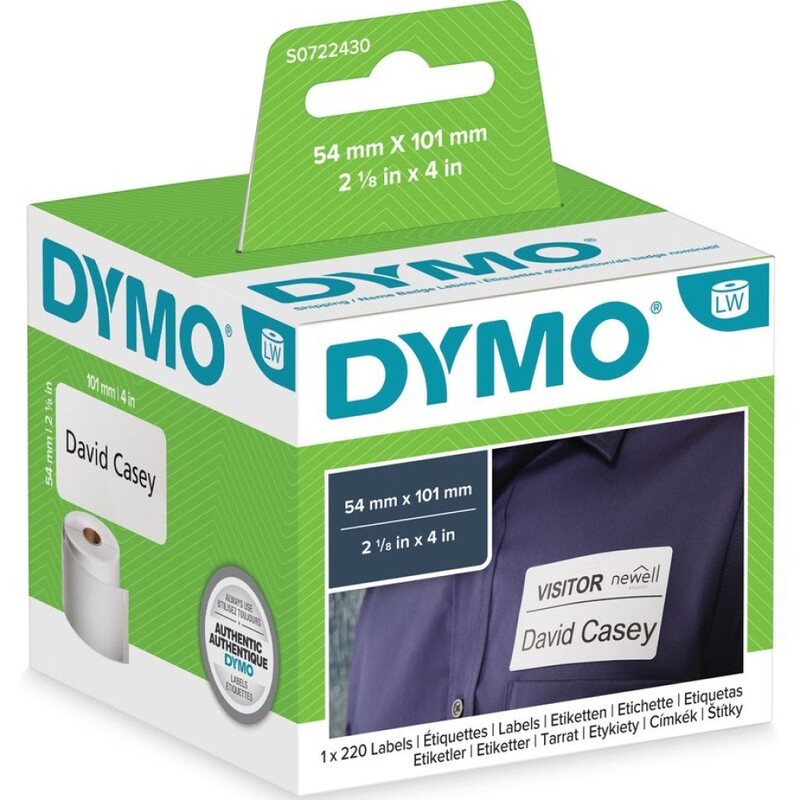 Dymo Etiketten, 99014|S0722430, 54 x 101 mm