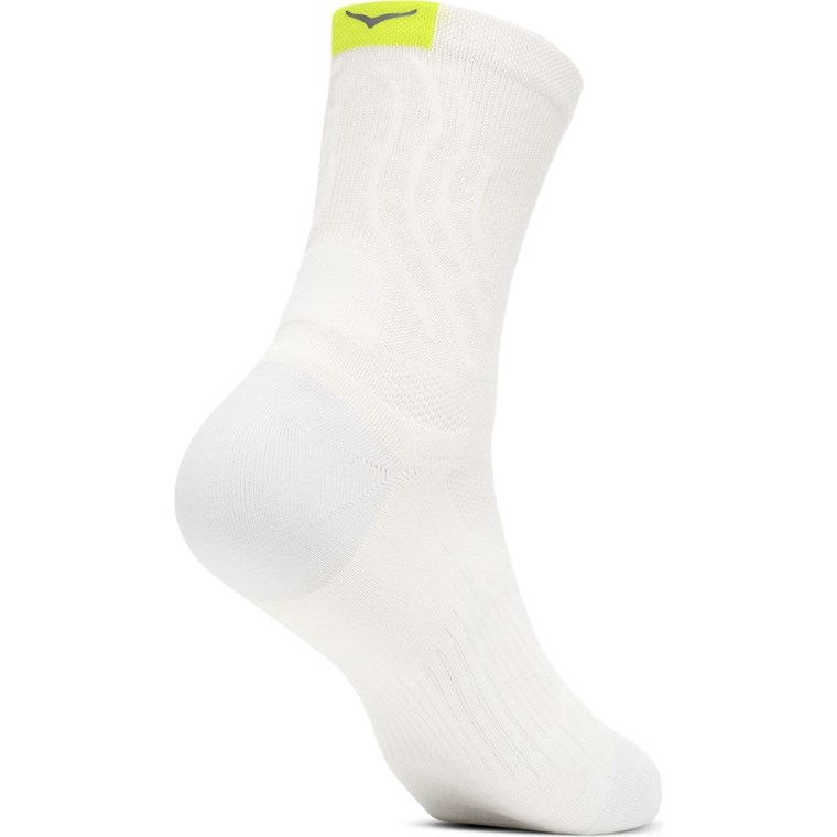 Hoka U Bondi 9 Crew Run Sock White