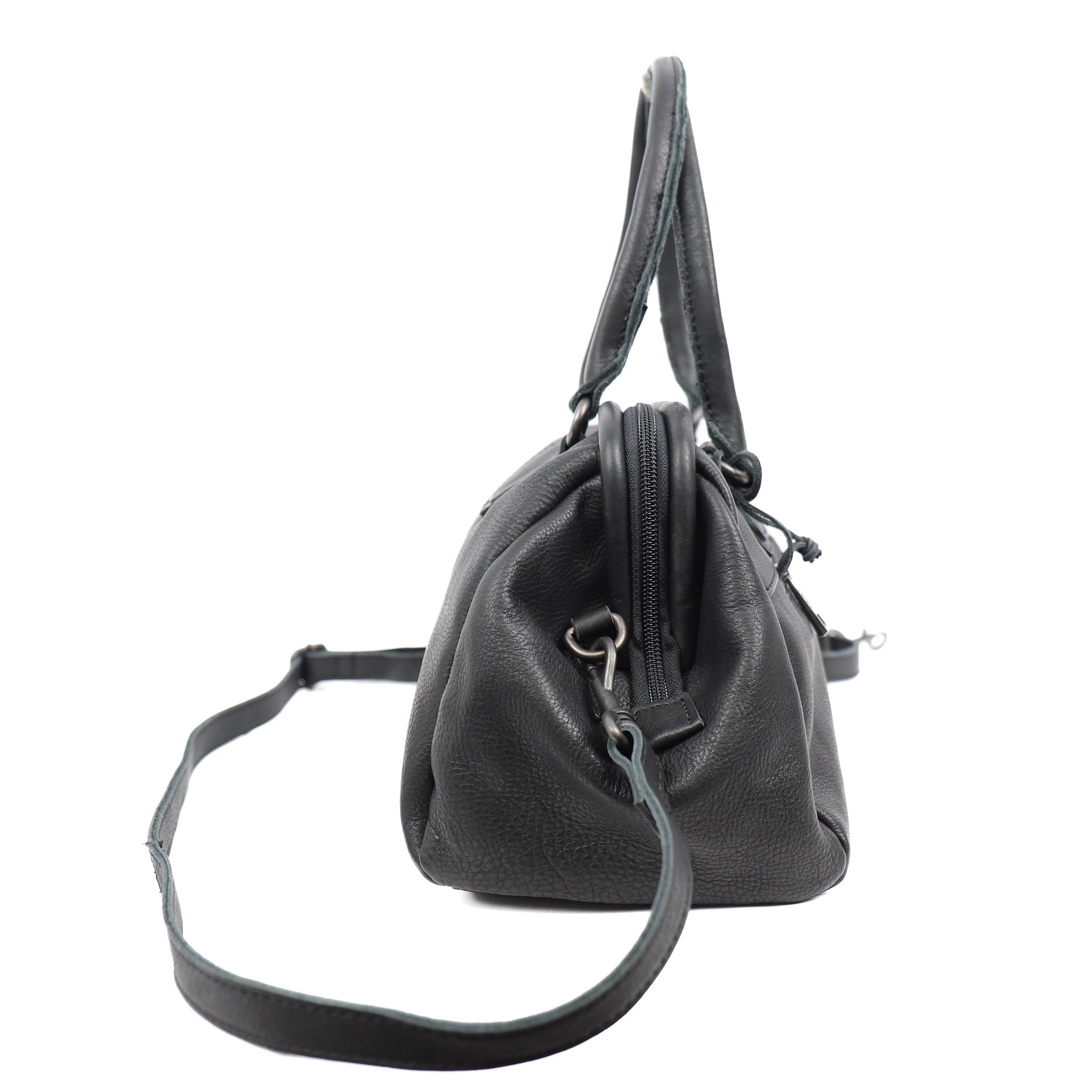 Hand-/schoudertas beugelsluiting 'Ines' L zwart BLACK