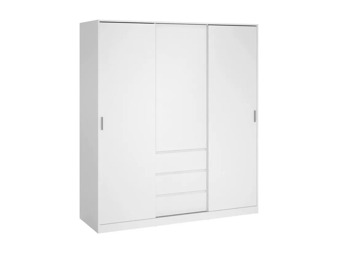 Garde-robe 3 portes Dveretou, Meubles de chambre, Penderie de plain-pied, Placard à vêtements, 177x60 h200 cm, Blanc
